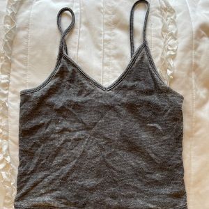 american eagle v neck waffle knit tank XS
